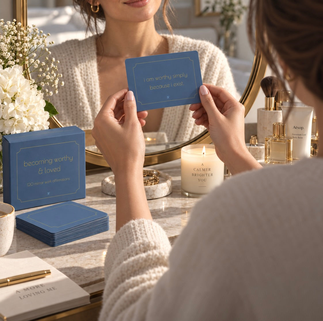 Self Love Affirmation Cards | Mirror Work Deck for Self-Worth (120 Card PDF, Instant Download)