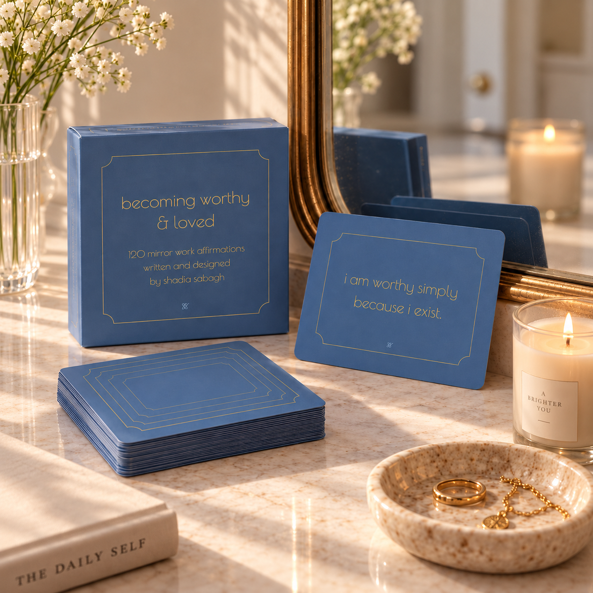 Self Love Affirmation Cards | Mirror Work Deck for Self-Worth (120 Card PDF, Instant Download)